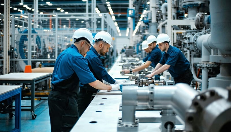 Industrial manufacturer marketing and sales team at work Industrial manufacturer marketing and sales team at work